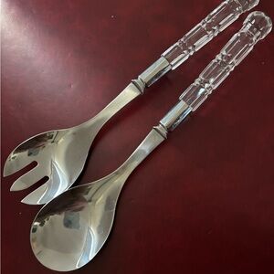 Silver and Clear Salad Serving Set